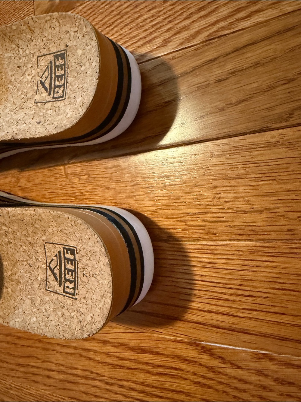 Reef Cushion Sol Hi -Black Cork Slide Sandals with Toe Post - Picture 9 of 13